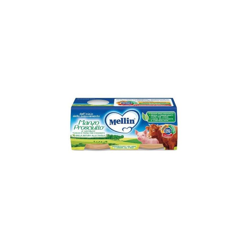 Omogeneizzato Mellin di Manzo, Prosciutto e Verdure - 80g