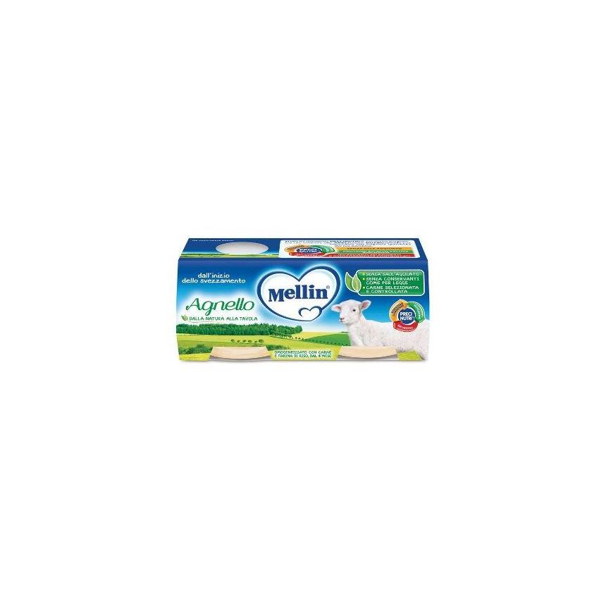 Mellin Omogeneizzato di Agnello - Confezione Doppia, 2 x 80g