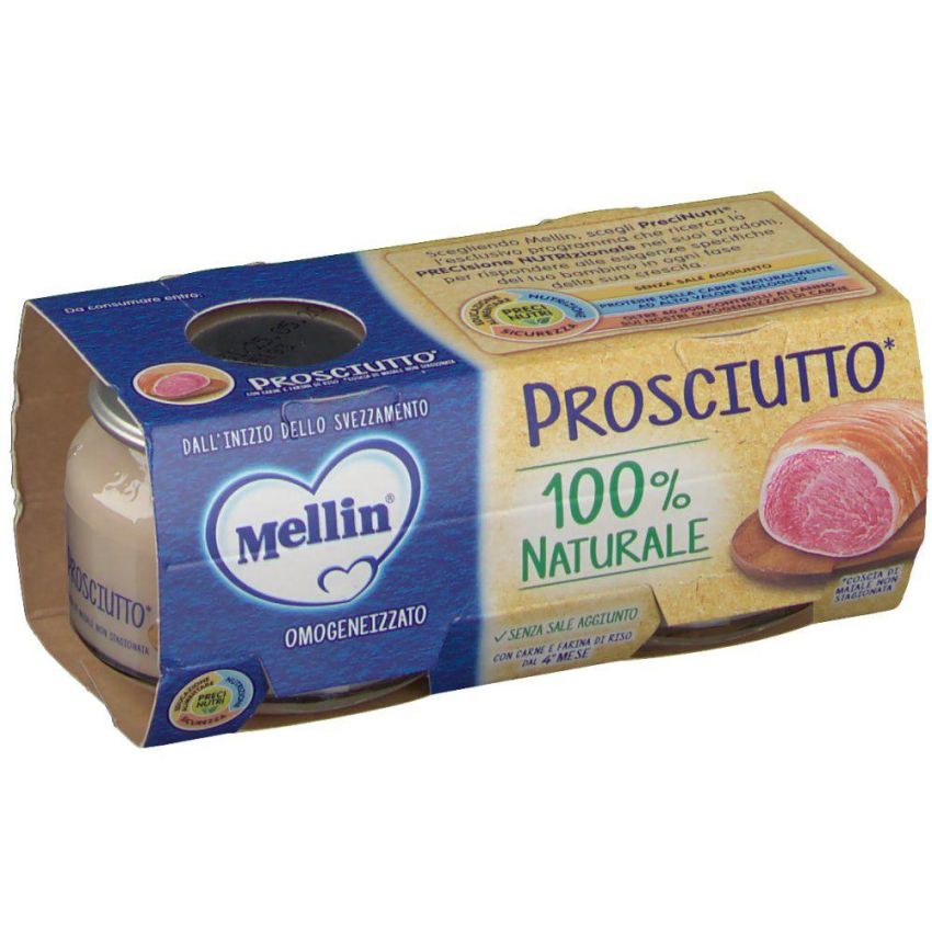 Mellin Prosciutto Omogeneizzato, Pacco Doppio da 80g