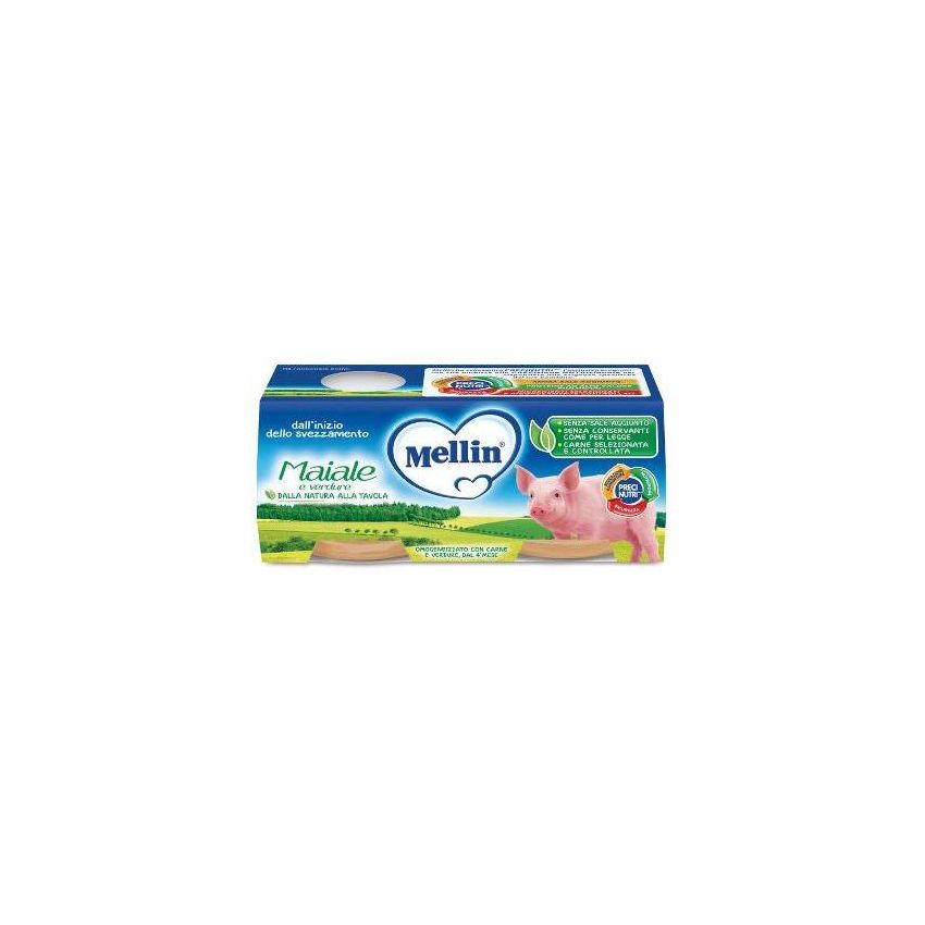 Omogeneizzato Mellin di Maiale con Verdure, Pacco da 2 X 80g