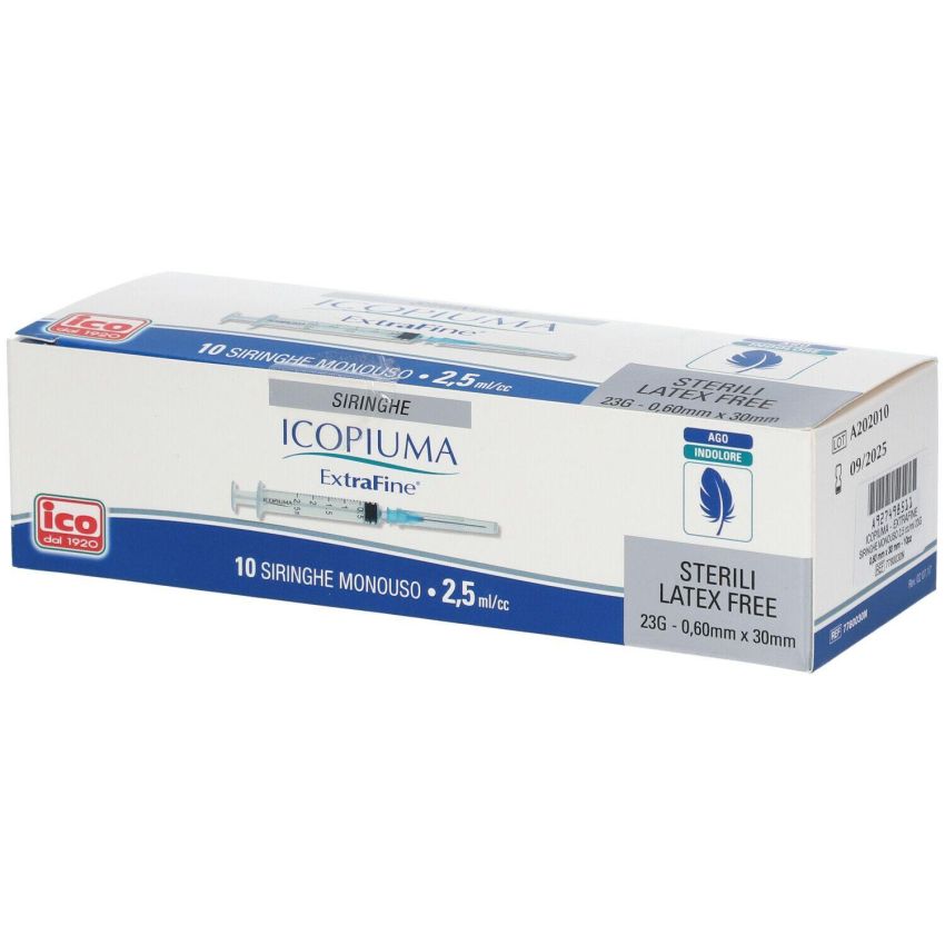 Siringa Ipodermica Extrafine da 2.5cc G23 - Confezione da 10 Pezzi