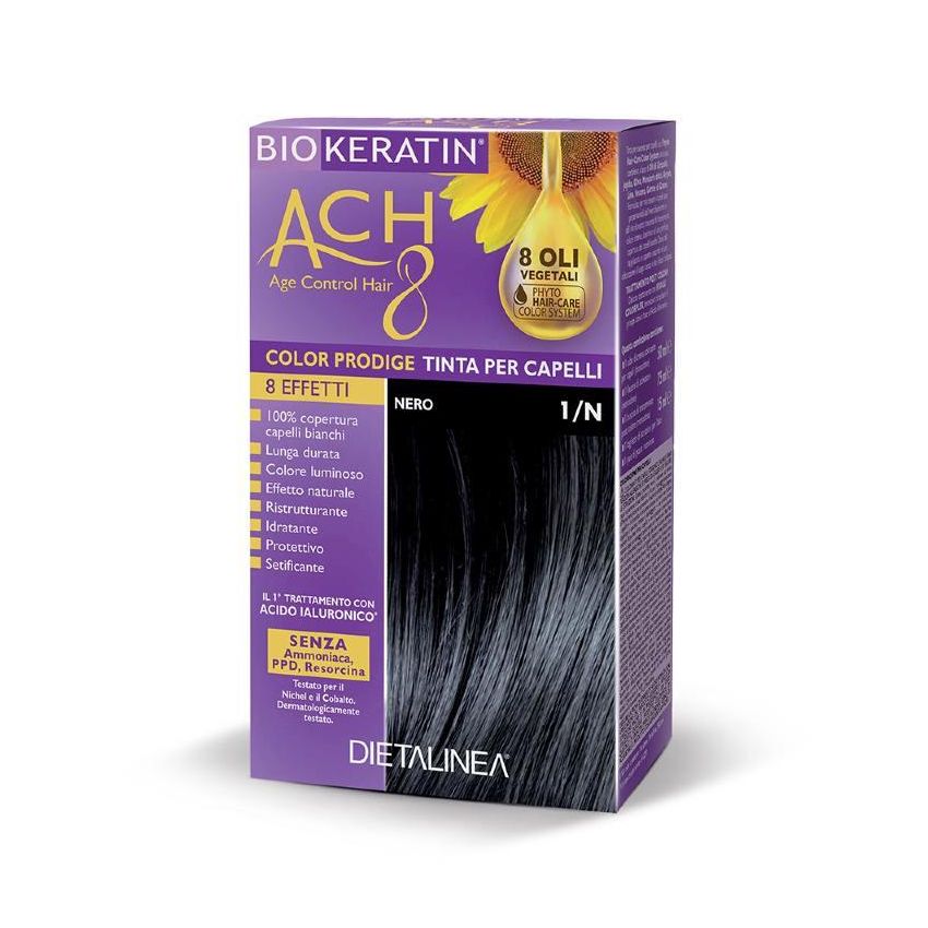 Biokeratin Ach8 Color Prodige - Tinta Professionale Nero Intenso 1/N