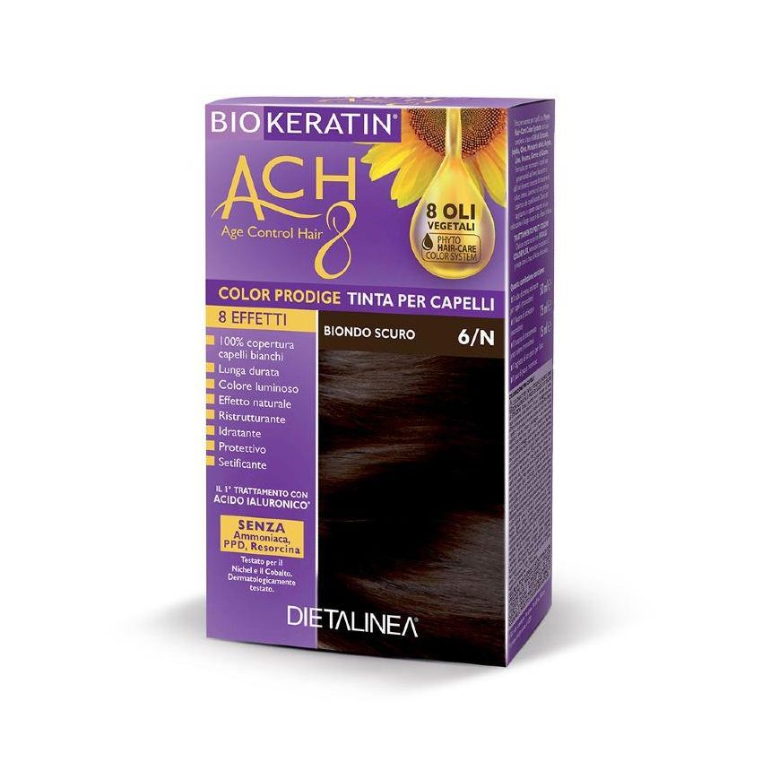 Biokeratin Ach8 Tinta per Capelli Biondo Scuro 6/N