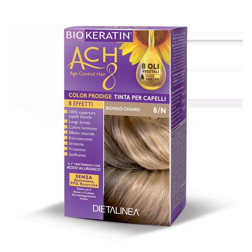 Biokeratin Ach8 Tinta Permanente Biondo Chiaro 8/N