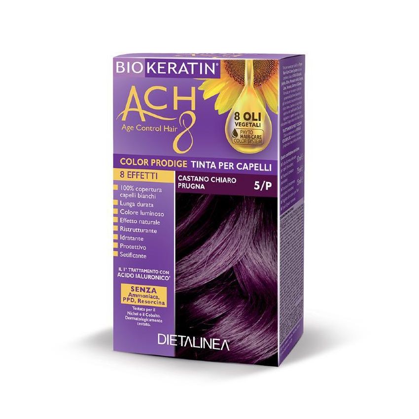 Biokeratin Ach8 - Tinta per Capelli Castano Chiaro Prugna 5/P