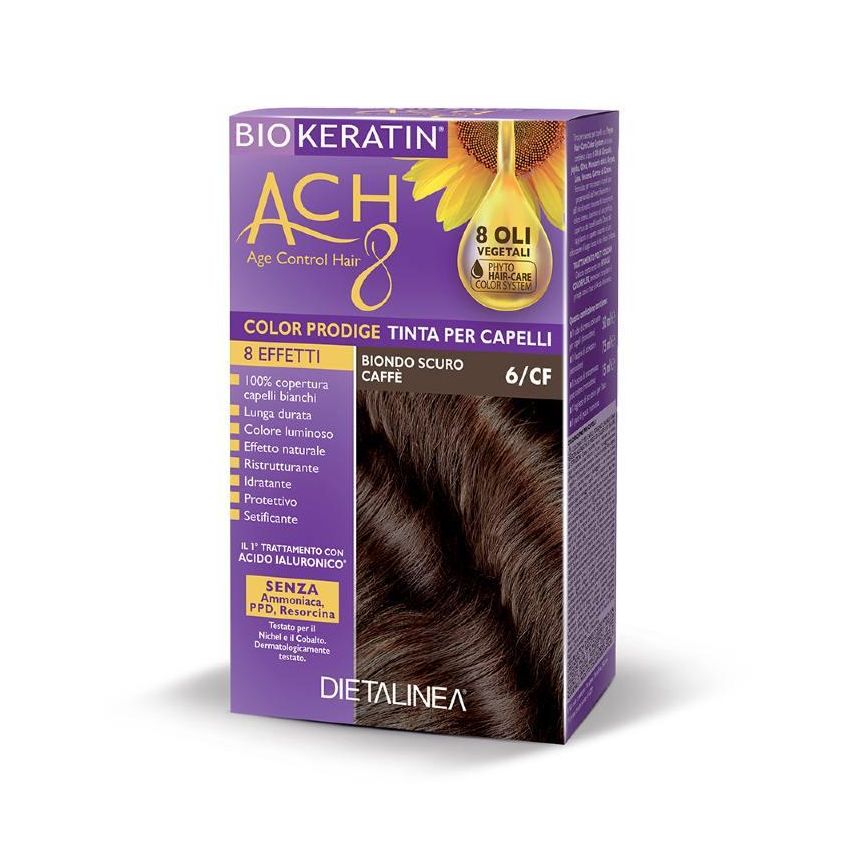 Biokeratin Ach8 Tinta per Capelli - Biondo Scuro Caffè 6/CF