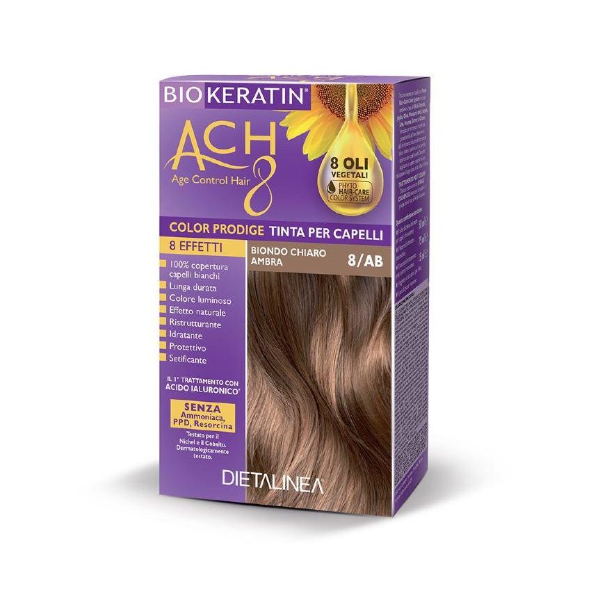Biokeratin Ach8 Tinta per Capelli Biondo Chiaro Ambra - 8/AB