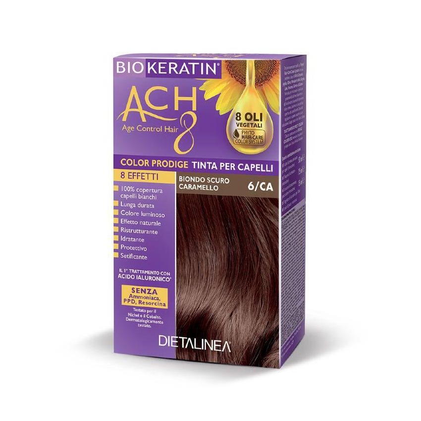 Biokeratin Ach8 Tinta per Capelli in Biondo Scuro Caramello 6/CA
