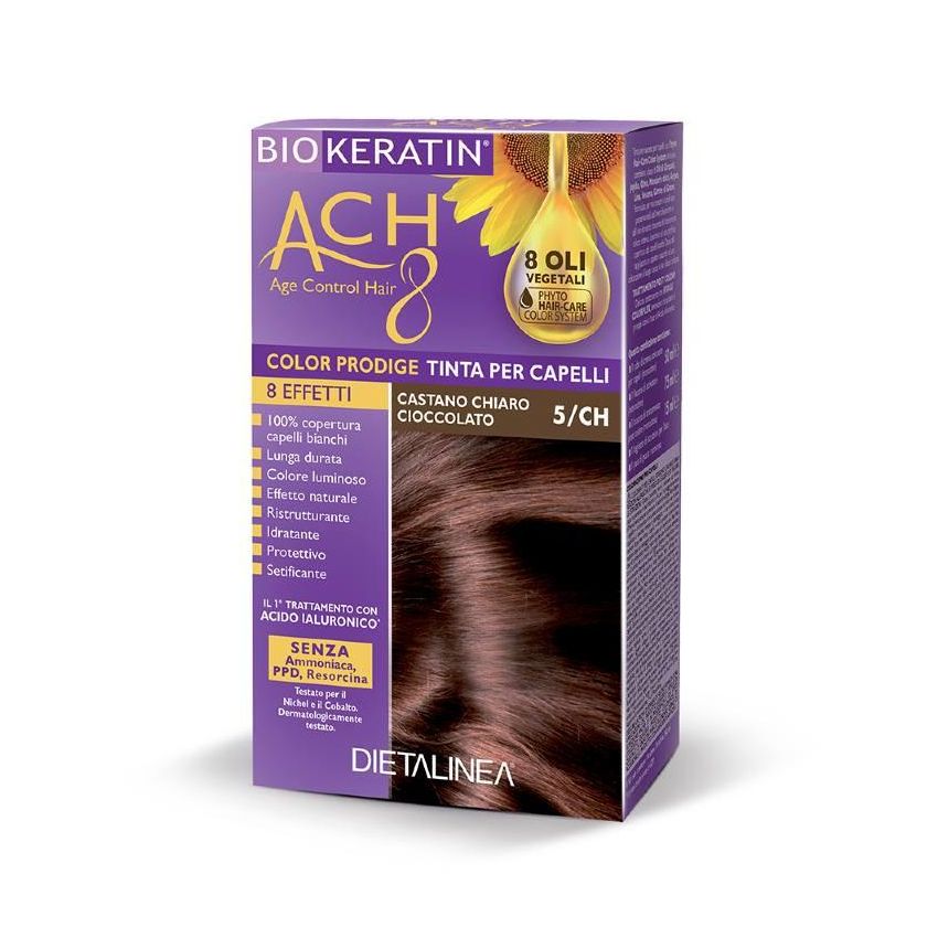 Tinta Capelli Biokeratin Ach8 - Castano Chiaro Cioccolato 5/CH