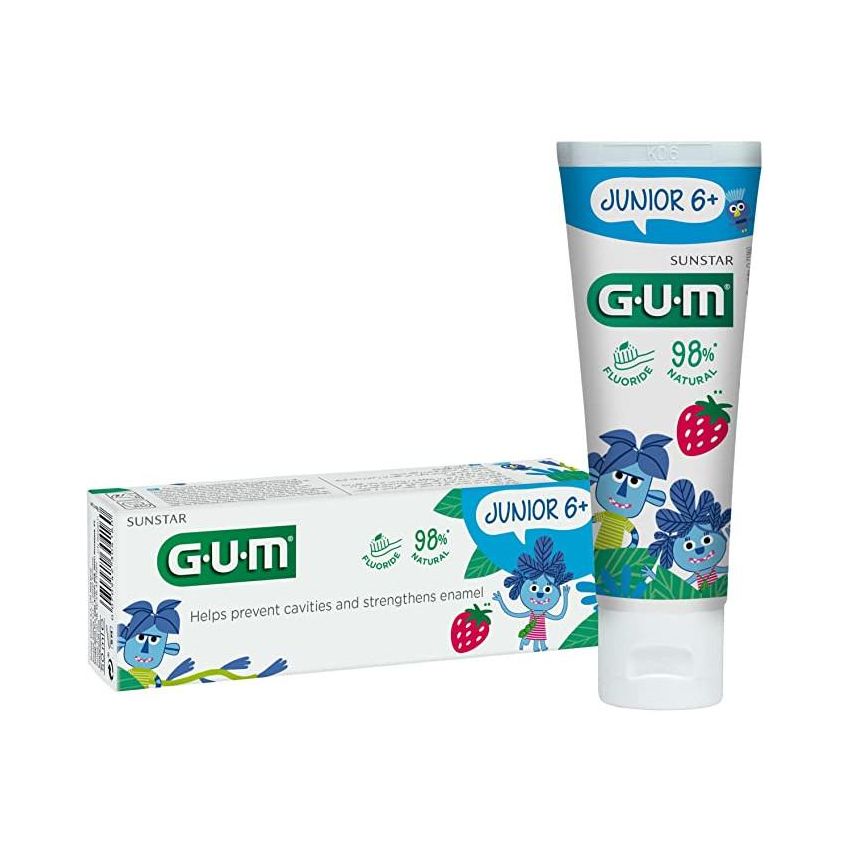 Dentifricio Gusto Fragola per Bambini da 6+ Anni, Gum Junior - 50ml