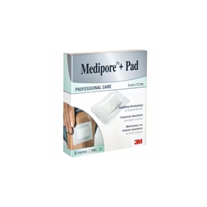 Mediopore Pad: Medicazione Adesiva 10x15cm - Pacco da 5 Pezzi