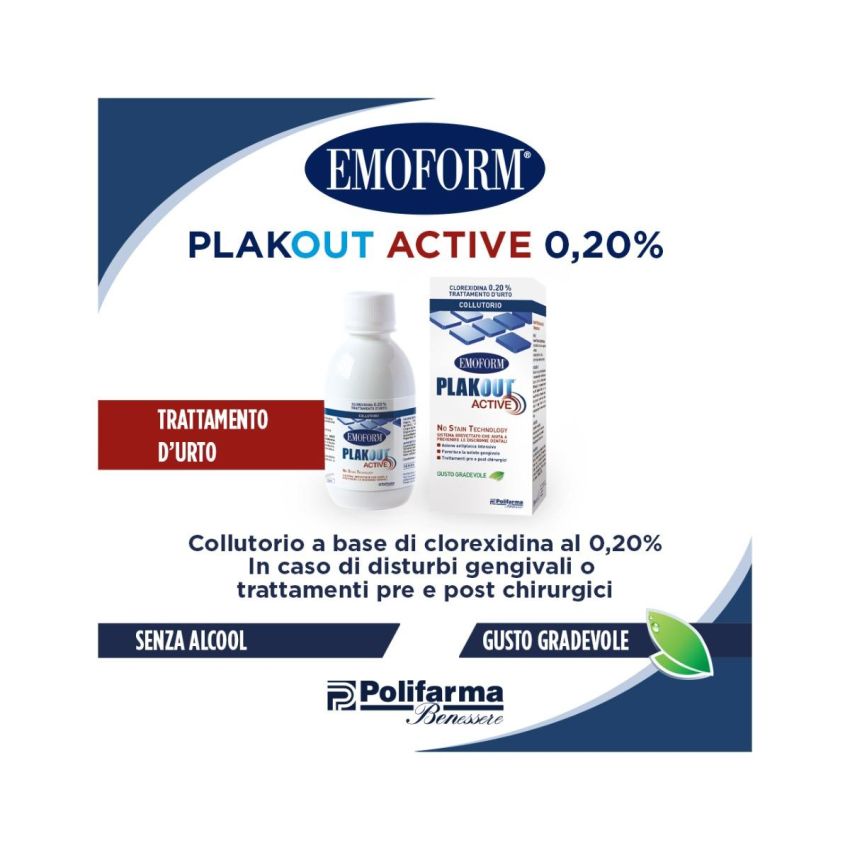 Plak Out Active Collutorio con Clorexidina 0,20% - 200ml