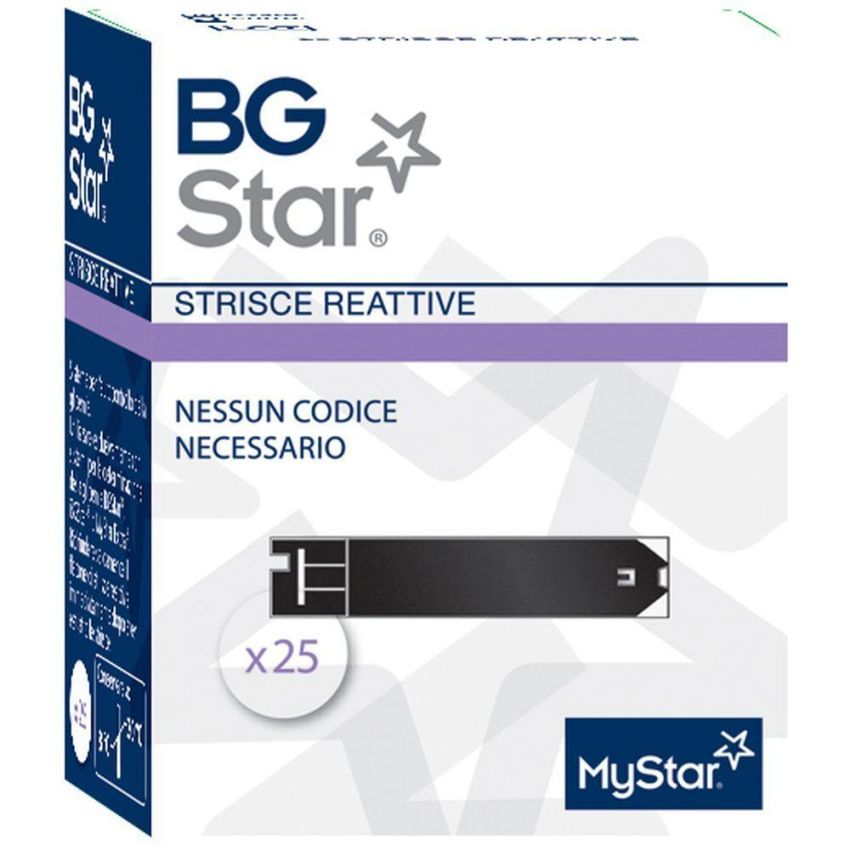 BG Star 25 Strisce per Monitoraggio del Livello di Glicemia