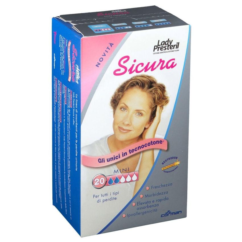 Presteril Sicura Mini - Assorbenti Femminili, 20 Pezzi