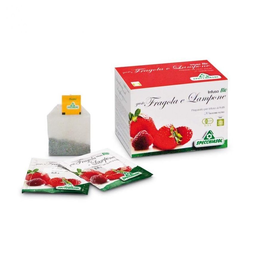 Specchiasol Tisana Biologica Infuso di Fragola e Lampone - 20 Bustine