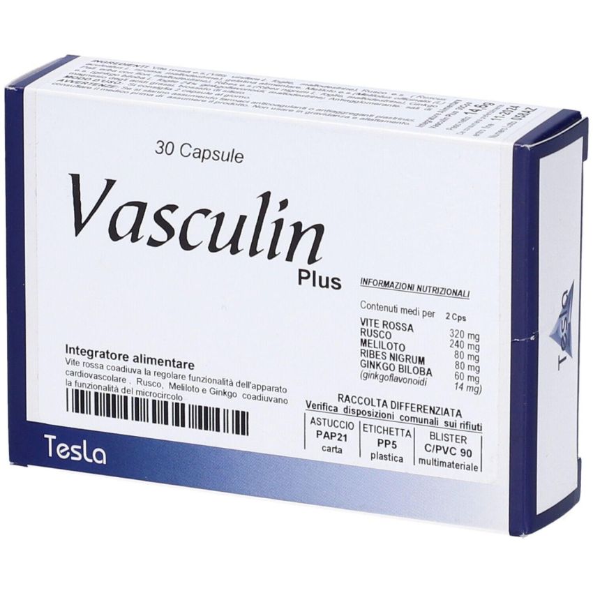Vasculin Plus Supplemento per la Salute Vascolare - 30 Capsule