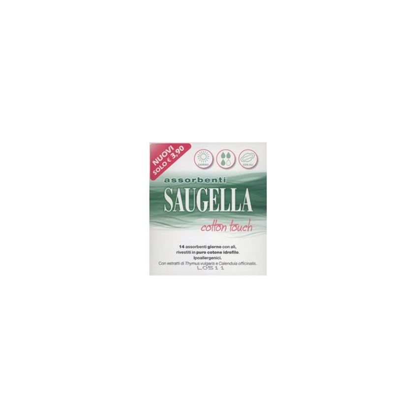 Saugella Cotton Touch Assorbenti Giornalieri - Pack da 14 Pezzi