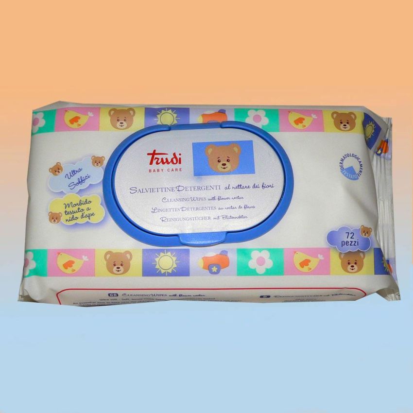 Trudi Baby Care - Salviette Detergenti ai Fiori Nettare, 72 Pezzi