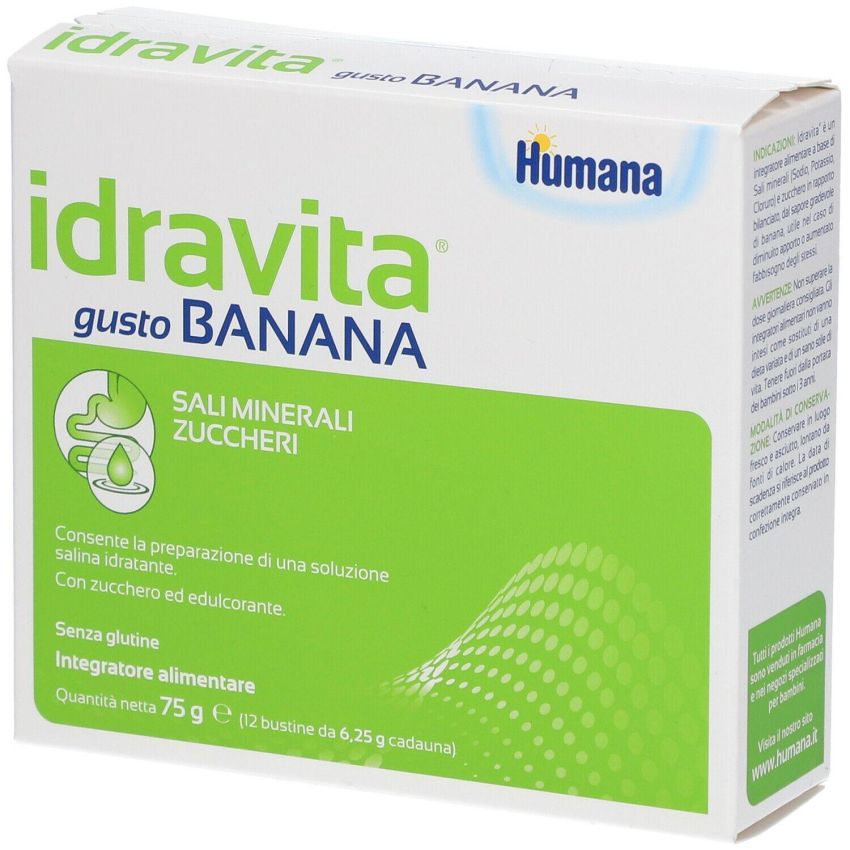 Idravita Banana Gusto - Pacchetto da 12 Bustine per Idratazione