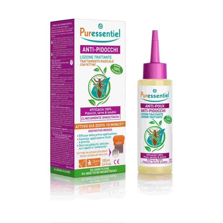 Puressentiel Lozione Anti-Pidocchi con Pettine incluso - 100ml