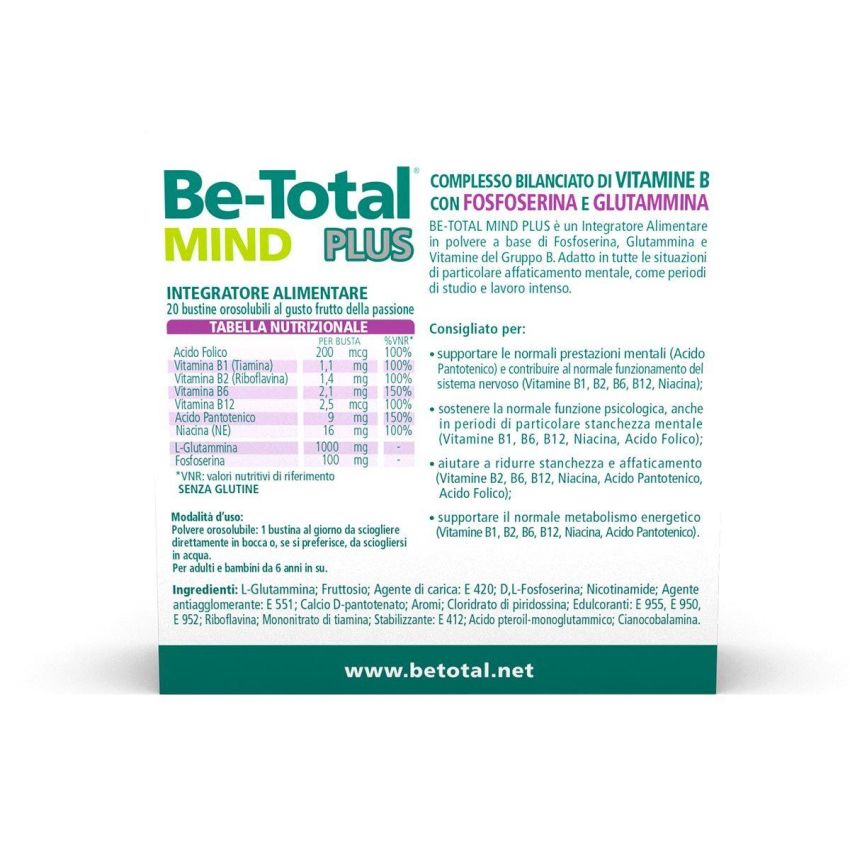 Be-Total Mind Plus - Integratore Alimentare per Stanchezza Mentale - 20 Bustine