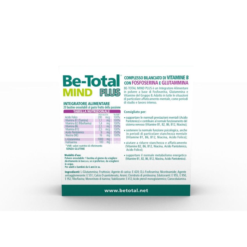 Be-Total Mind Plus - Integratore Alimentare per Stanchezza Mentale - 20 Bustine