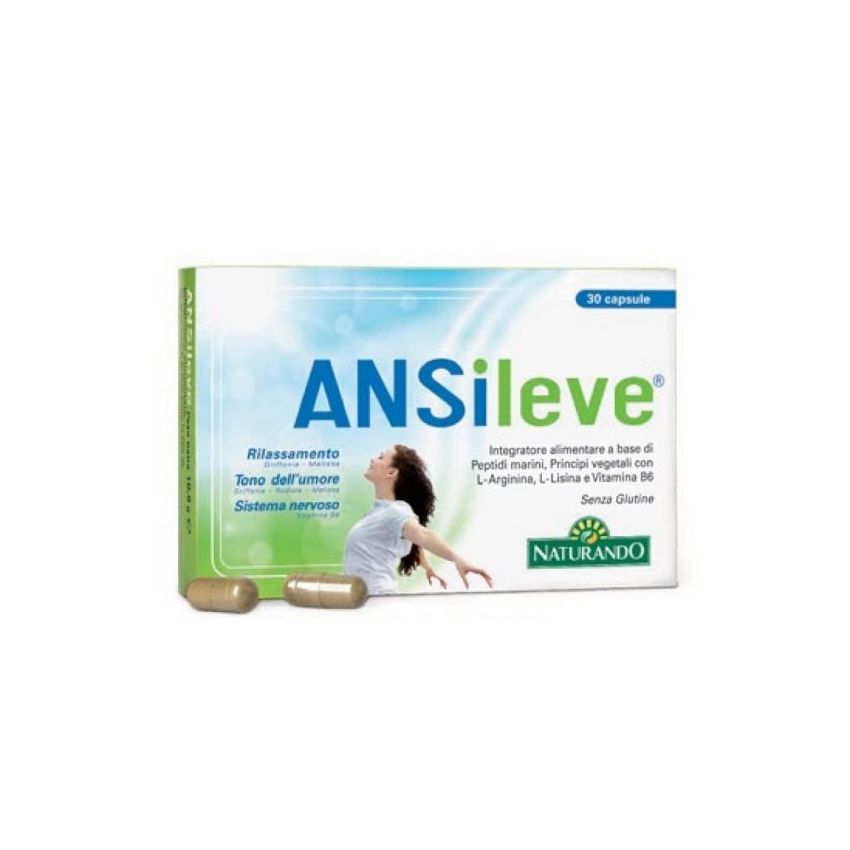 Ansileve - Integratore Naturale per Ansia e Stress, 30 Capsule