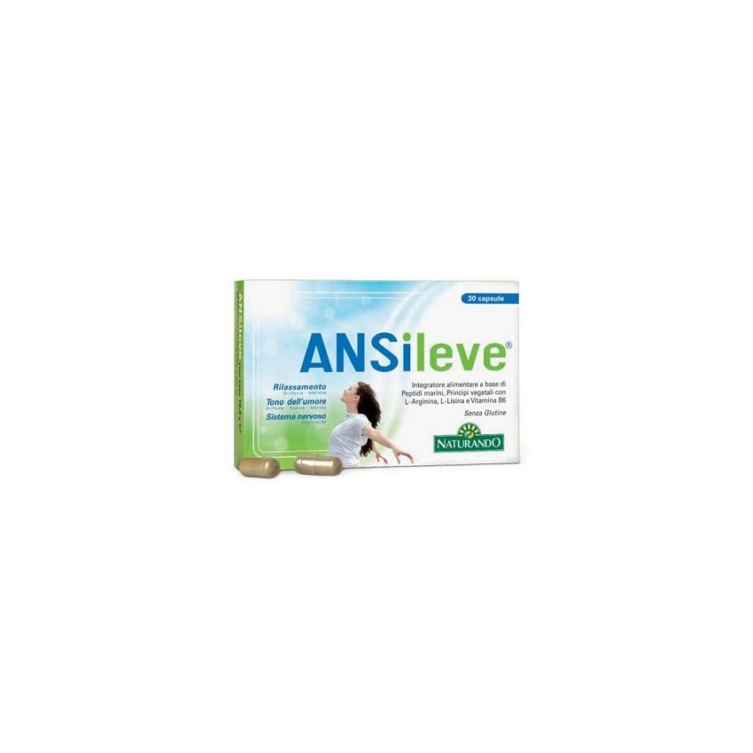 Ansileve - Integratore Naturale per Ansia e Stress, 30 Capsule