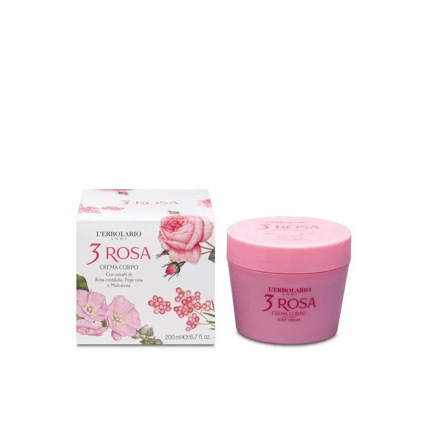 L'Erbolario Crema Corpo Nutriente 3 Rosa - 200ml