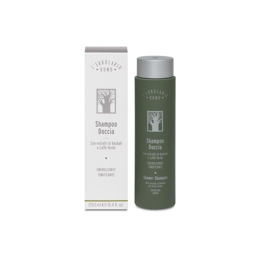 L'Erbolario Shampoo Doccia 2-in-1 Energizzante e Tonificante per Uomo - 250ml