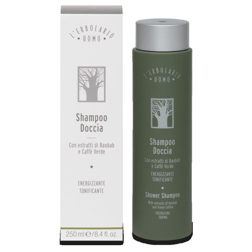 L'Erbolario Shampoo Doccia 2-in-1 Energizzante e Tonificante per Uomo - 250ml