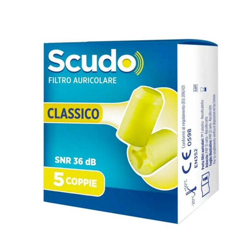 Scudo Classic - Tappi per Orecchie, Confezione da 5 Coppie