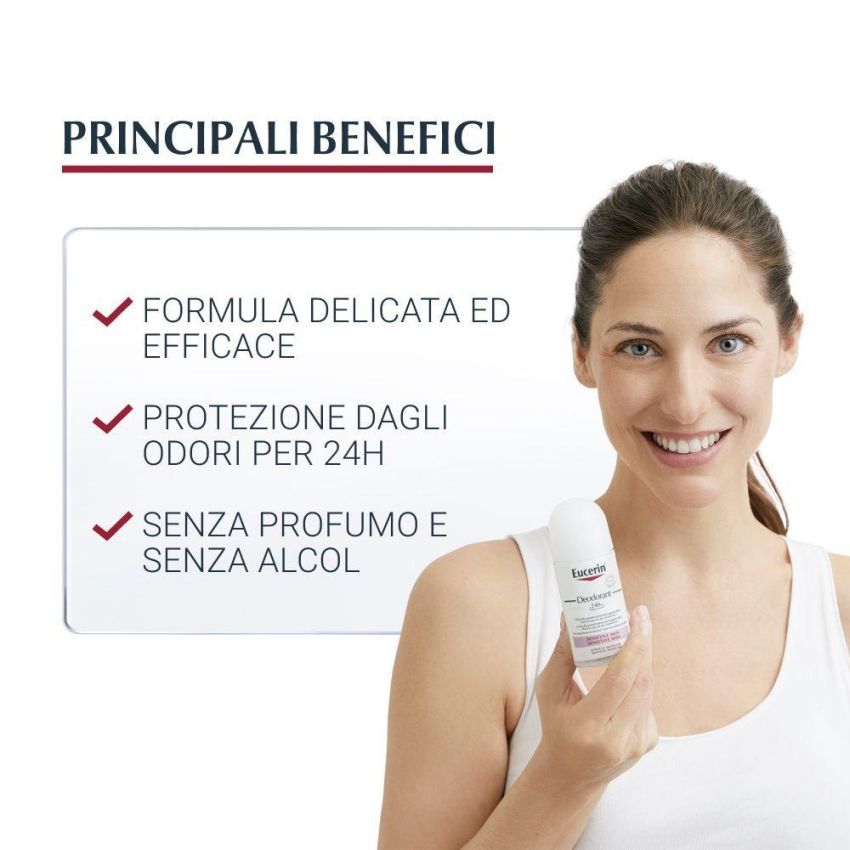 Eucerin Deodorante Roll-On 50ml per Pelli Sensibili