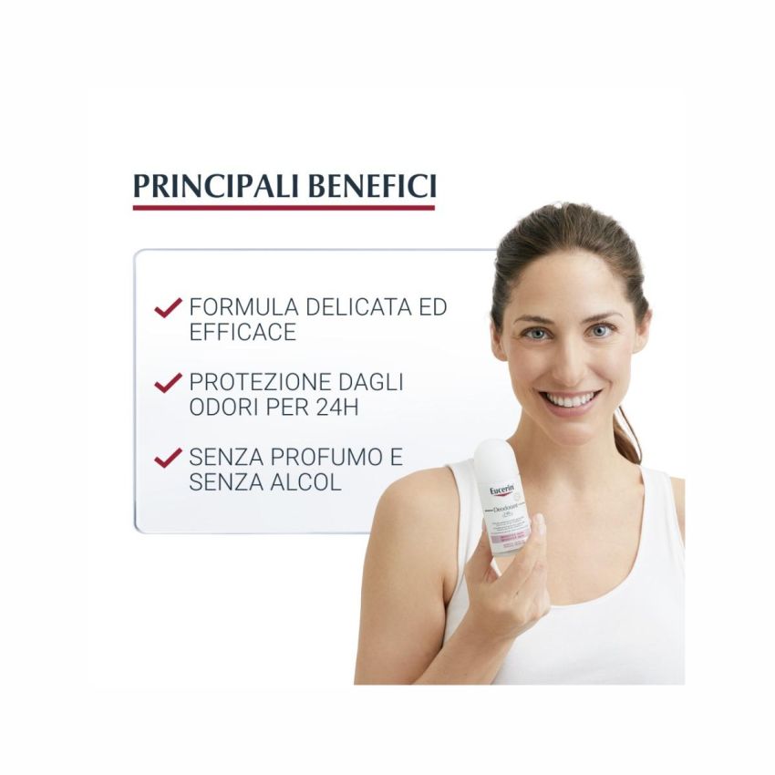 Eucerin Deodorante Roll-On 50ml per Pelli Sensibili