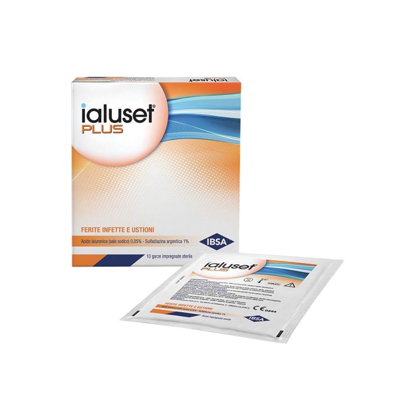 Ialuset Plus - Garze Medicate 10x10cm - Confezione da 10 Pezzi