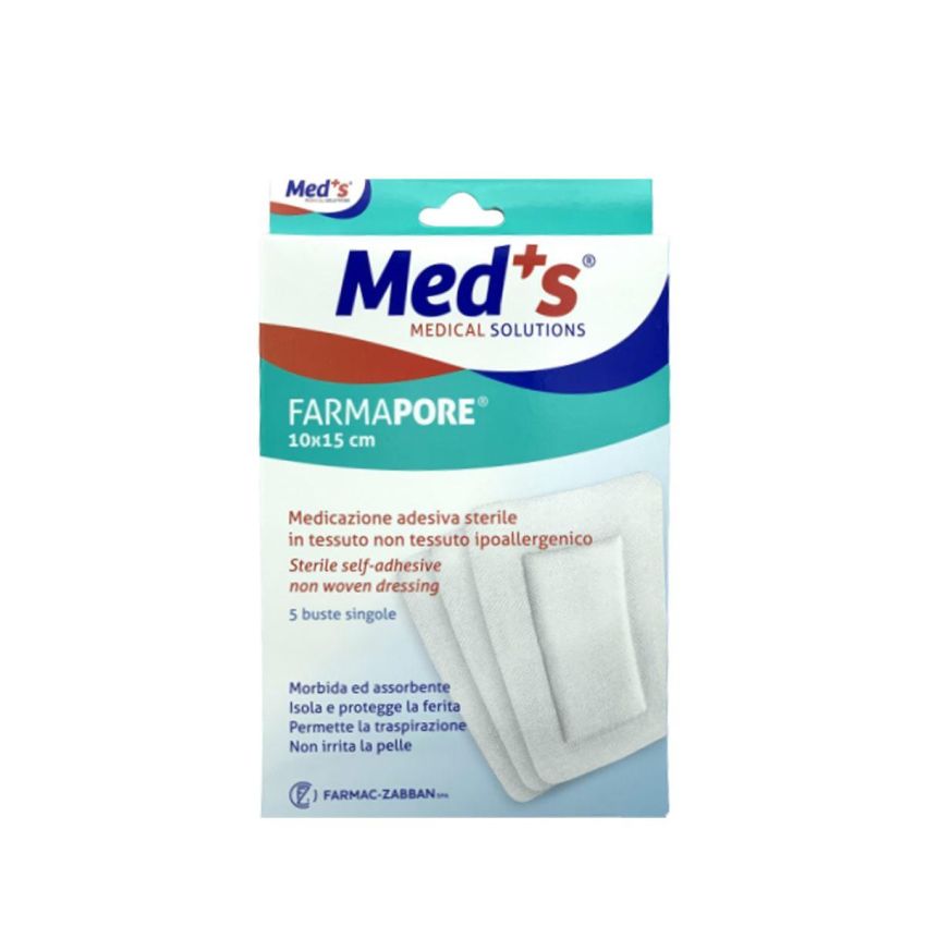 Fermapore Meds - Medicazione Adesiva Sterile 10x15cm, Pacco da 5 Pezzi