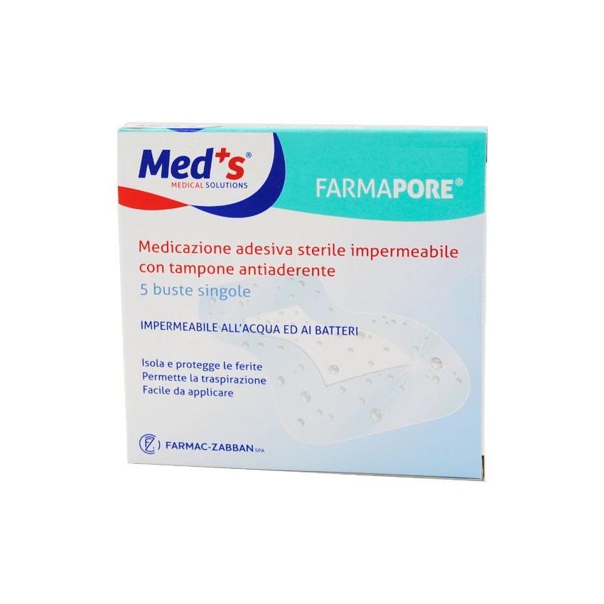 Meds Fermapore - Medicazione Adesiva Sterile Impermeabile 10x8cm - 5 Pezzi