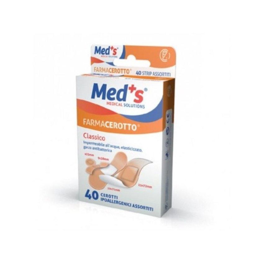 Meds Farmacerotto - Set di 40 Cerotti Assortiti in Poliuretano Ipoallergenico