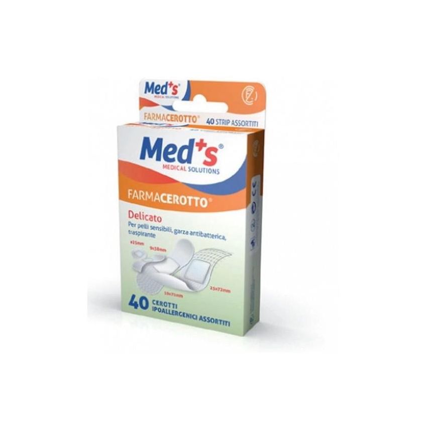 Meds Strips: Cerotti Delicati in TNT Assortiti, 40 Pezzi