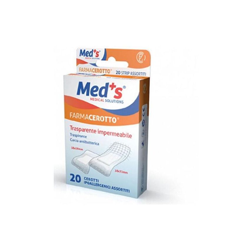 Farmacerotto Meds: 20 Cerotti Impermeabili Trasparenti Ipoallergenici