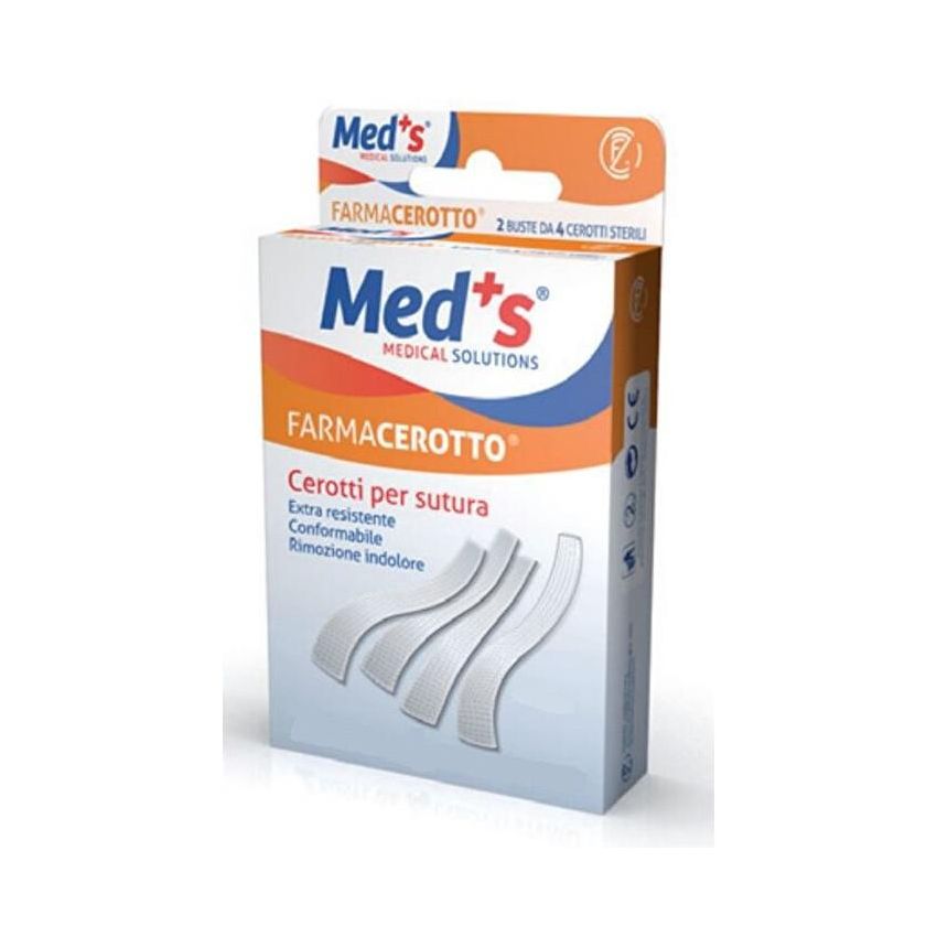 Farmacerotto Meds per Sutura - Pacco da 2 Buste con 3 Cerotti Sterili
