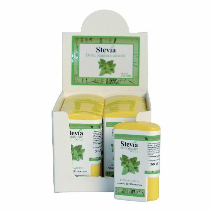 Stevia Edulcorante in 200 Compresse - Confezione da 14 Dispenser