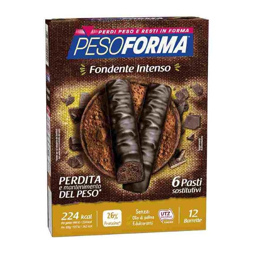 Barrette Pesoforma Double Dark Fondente Intenso - 12 Pezzi