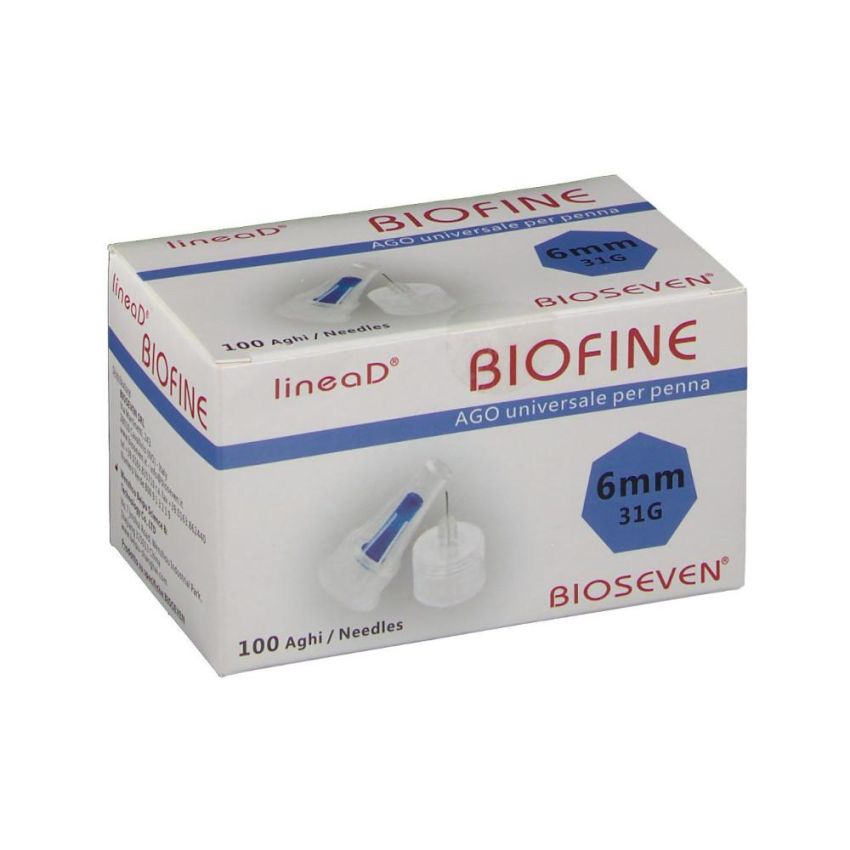 Linea D Biofine - Ago per Penna d'Insulina G31 da 6mm, 100 Pezzi