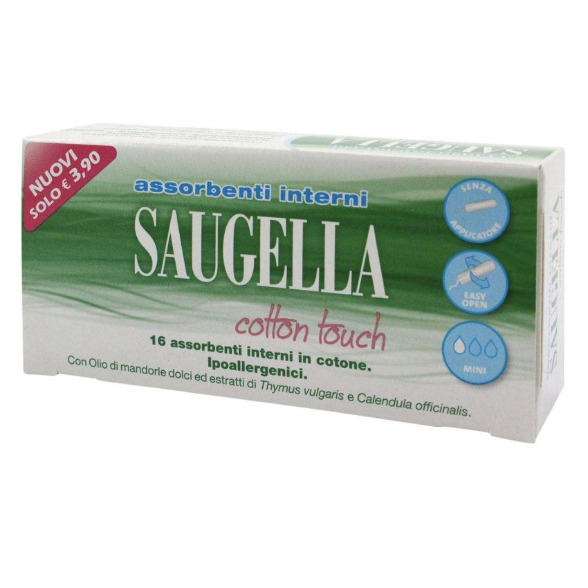 Saugella Mini Tamponi Assorbenti - Pacco da 16 Pezzi
