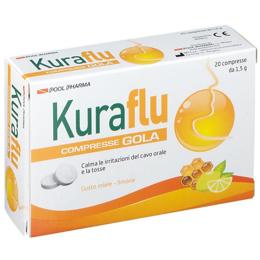Kuraflu Gola Compresse al Limone e Miele - Pacco da 20