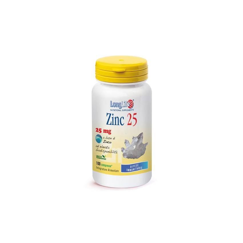 Longlife Zinc Supplemento di 25mg, 100 Compresse
