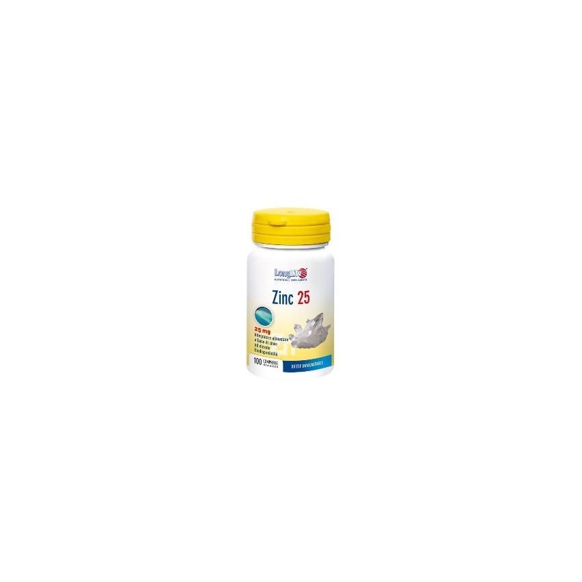 Longlife Zinc Supplemento di 25mg, 100 Compresse