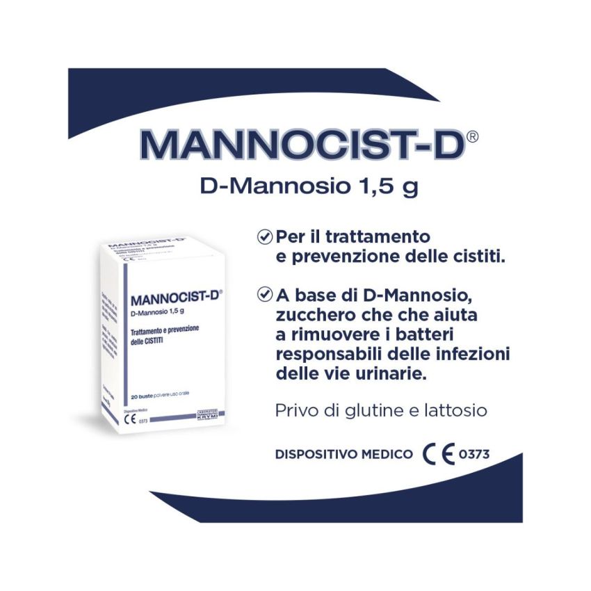 Mannocist D - Integratore Urinario in Bustine, Confezione da 20