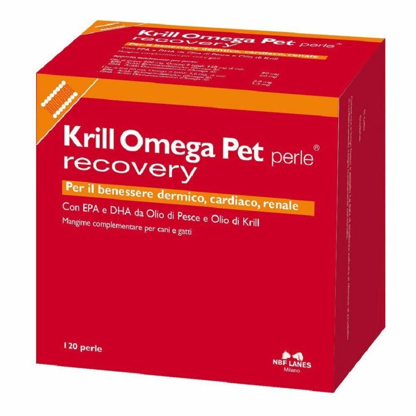 Mangime Complementare Omega Krill per Cani e Gatti - Blister da 120 Perle